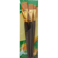 Набір пензлів 7064, синтетика плос, 3 шт, KOLOS