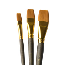 Набор кистей 7064, синтетика плос, 3 шт, KOLOS