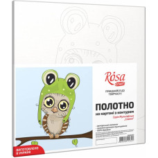 Полотно на картоні з контуром, „Совеня“, 20х20, бавовна, акрил, ROSA START