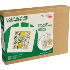 Набір, екосумка-розмальовка, „Лимони“, бавовна 220 г/м2, 38х42см, ROSA Talent
