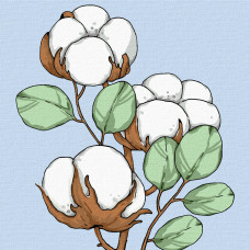 Набор, картина по номерам, "Хлопок", 15х15 см, с мольбертом, ROSA START