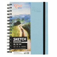 Блокнот на спирали A5 (14,8х21 см), 100 г/м2, 80л, синий, ROSA Studio