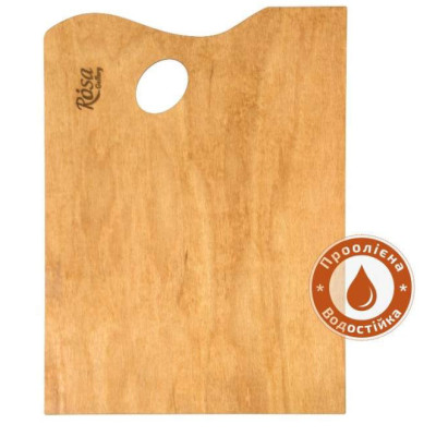 Палитра деревянная, под этюдники французского типа, прямоугольная, промасленная, 38,5х28,5 см, ROSA Gallery