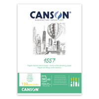 Склейка для ескізів 1557, А5 (14,8*21см), 120г/м2, 50л, білий колір, Canson