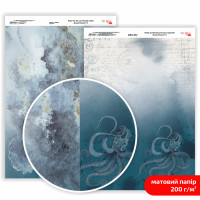 Бумага двусторонняя матовая, дизайнерская „Ocean Dreams“ 6, 21х29,7 см, 200 г/м2, ROSA TALENT (5311161)