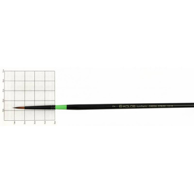 Кисть Синтетика круглая, Green stripe 1019, № 2, длинная ручка KOLOS