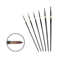 Пензель Синтетика кругла, Green stripe 1019, № 2, довга ручка KOLOS