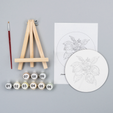 Набор картина по номерам Солнечные лимоны, круглая, Ø15 см, с мольбертом ROSA START