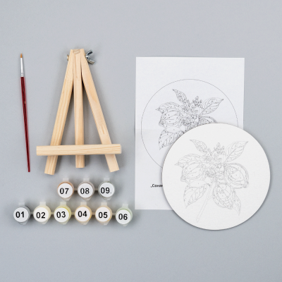 Набор картина по номерам Солнечные лимоны, круглая, Ø15 см, с мольбертом ROSA START