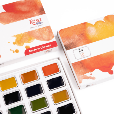 Набор акварельных красок ROSA Studio PORTRAIT, 24x2,5 мл, кюветы, картонная упаковка Набор акварельных красок ROSA Studio PORTRAIT, 24x2,5 мл, кюветы, картонная упаковка