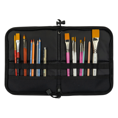 Пенал для пензлів чорний 20x25 см, DK ART