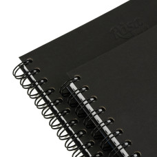 Блокнот на спирали A5 (14,8х21 см), 100 г/м2, 80л, черный, ROSA Studio