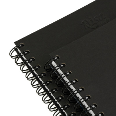 Блокнот на спіралі A5 (14,8х21см), 100г/м2, 80л, чорний, ROSA Studio