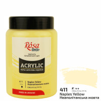 Краска акриловая, Неаполитанская желтая, 400 мл, ROSA Studio (322419411)