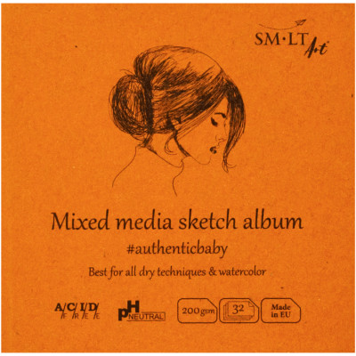 Альбом AUTHENTIC Baby (mixed media) 9х9 см 200г/м2 32л SMILTAINIS (FB-32(200)/9)
