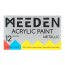 Набір акрилових фарб Metallic 12x22 мл, MEEDEN