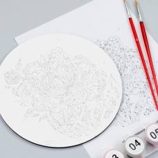 Набор картина по номерам Нежный пион, круглая, Ø15 см, с мольбертом ROSA START