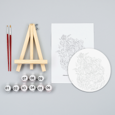 Набор картина по номерам Нежный пион, круглая, Ø15 см, с мольбертом ROSA START