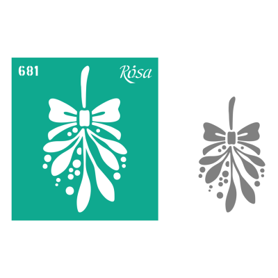 Трафарет многоразовый самоклеющийся, №681, 9х10см, серия Новый год, ROSA Talent