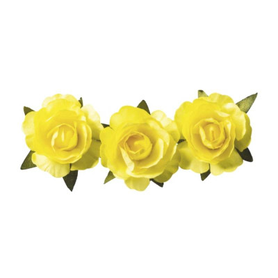 Набор бумажных цветов для декора, самоклеящиеся, Желтые, 2,5 см, 12 шт, KnorrPrandell