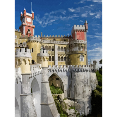 Холст на картоне с контуром, Пейзаж №37, 30х40, хлопок, акрил, ROSA START (GPA283837)