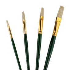 Набор кистей 7066, щетина плос, 4 шт, KOLOS