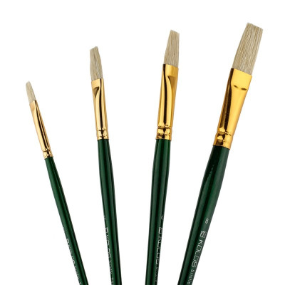 Набір пензлів 7066, щетина плос, 4 шт, KOLOS