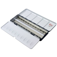 Пенал для акварельних фарб металевий, 14 кювет, ROSA Gallery