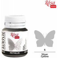 Акрил для декора 56 Серебро, металлик, 20 мл, ROSA TALENT (22006)