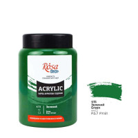 Краска акриловая, Зеленая, 400 мл, ROSA Studio