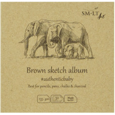 Альбом для ескизов AUTHENTIC Baby 9х9см 135г/м2 32л коричневый цвет SMILTAINIS (FB-32(135)-9/N)