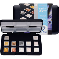 Набір акварельних фарб, VAN GOGH, Pocket box SPECIALTY, 12 кювет+пензлик, пластик, Royal Talens