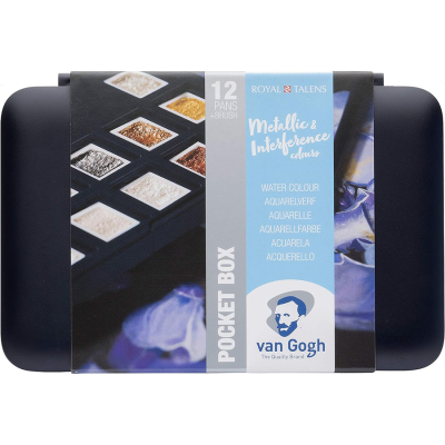 Набір акварельних фарб, VAN GOGH, Pocket box SPECIALTY, 12 кювет+пензлик, пластик, Royal Talens