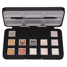 Набор акварельных красок VAN GOGH Pocket box SPECIALTY 12 кювет + кисточка, Royal Talens