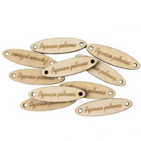 Мини-заготовка Тег Ручная работа, фанера, 4,5х1,3 см, 10 шт, ROSA TALENT