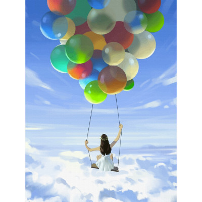 Холст на картоне с контуром, Пейзаж №41, 30х40, хлопок, акрил, ROSA START (GPA283841)