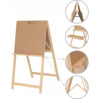 Мольберт стационарный, Хлопушка двусторонняя, сосна, 60х85х115 см, Мак, высота полотна 53 см, в упаковке, ROSA Studio