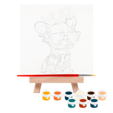 Набор, картина по номерам, "Стильная собачка", 15х15 см, с мольбертом, ROSA START