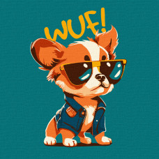 Набор, картина по номерам, "Стильная собачка", 15х15 см, с мольбертом, ROSA START