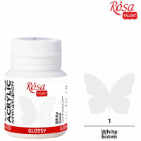 Акрил для декора, Белый, глянцевый, 20 мл, ROSA TALENT