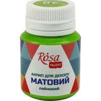 Акрил для декора, Лаймовый (38), матовый, 20 мл, ROSA Talent