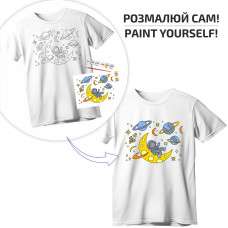 Набір, футболка-розмальовка, „Space Adventures“, бавовна 100%, розмір S, ROSA Talent