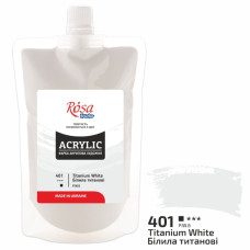 Фарба акрилова білила титанові 200 мл ROSA Studio