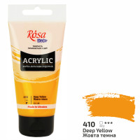 Фарба акрилова, Жовта темна, 75 мл, ROSA Studio (32241410)