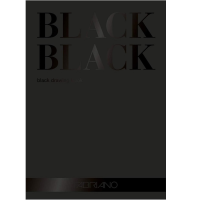 Склейка-блок mixed media Black Black 24x32см 300г/м2 черный гладкий Fabriano, 20 листов