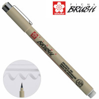Лайнер-пензель PIGMA Brush, Сірий, Світлий, Sakura (XSDKBR42)