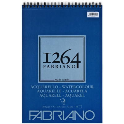 Альбом для акварели на спирали Fabriano 1264 А4 300 г/м2 30 л 25 % хлопка
