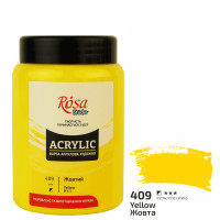 Краска акриловая, Желтая, 400 мл, ROSA Studio (322419409)