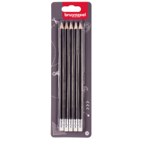 Набор графитовых карандашей 5шт, НВ с резинкой, в блистере, Bruynzeel