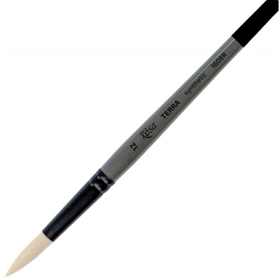 Кисть Синтетика круглая, TERRA 1608R, №12, длин ручка ROSA 1608R12